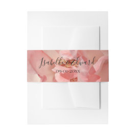 Elegant Cora Pink Rose Floral Wedding Mailing Einladungsbanderole