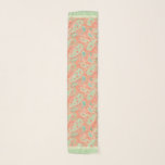 Elegant Coral & Mint Green Floral Paisley Schal<br><div class="desc">Diese trendige Farbkombination wird Ihr Outfit sofort erfrischen.</div>