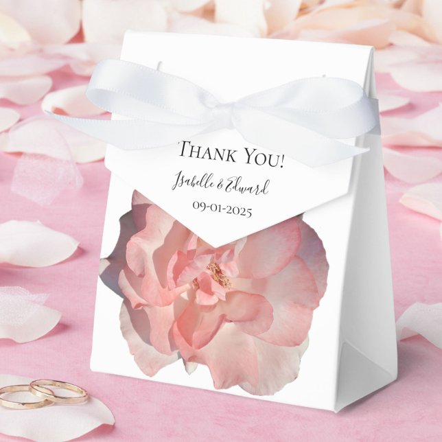 Elegant Coral Pink Rose Floral Wedding Guest Geschenkschachtel (Von Creator hochgeladen)