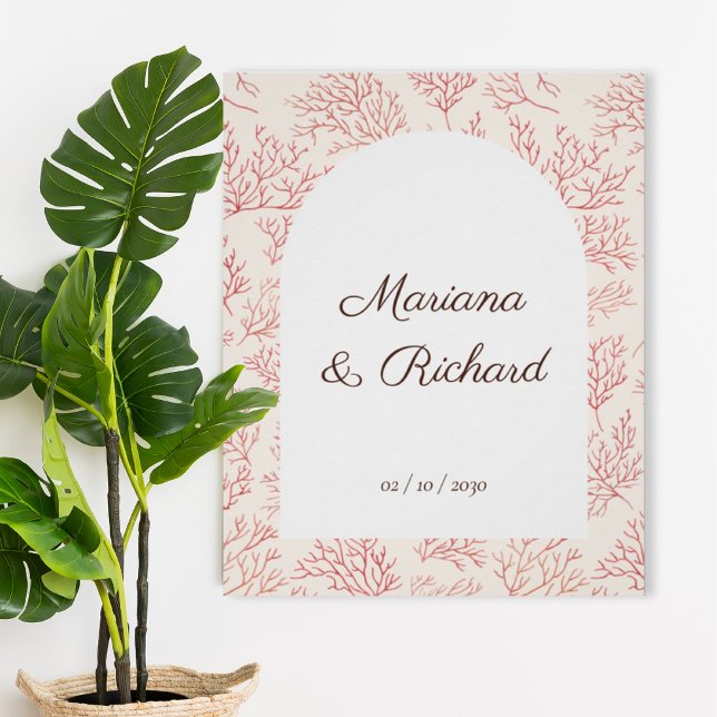 Elegant Coral Reef Wedding Poster (Von Creator hochgeladen)