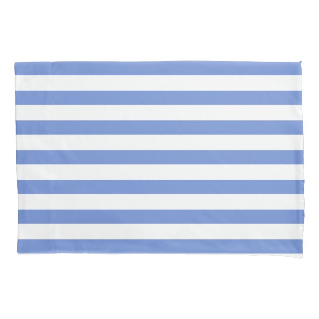 Elegant Cornflower Blue Stripes Kissenbezug (Vorderseite-Links)