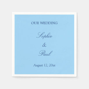 Elegant Cornflower Blue Wedding Napkins Serviette