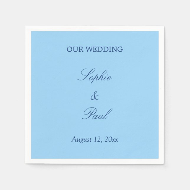 Elegant Cornflower Blue Wedding Napkins Serviette (Vorderseite)