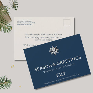 Elegant Corporate Season's Greetings Postcard Feiertagskarte
