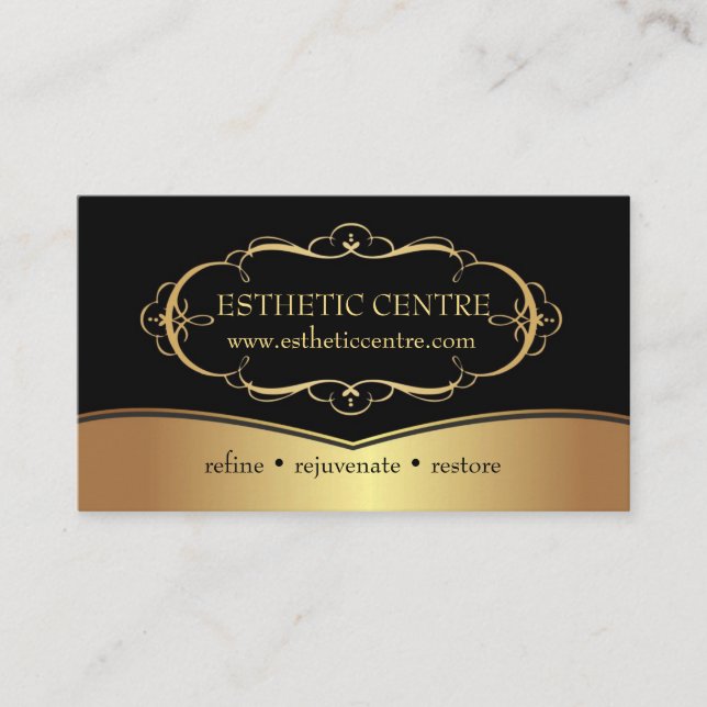 Elegant Cosmetic & Make-Up Studio Business Card Visitenkarte (Vorderseite)
