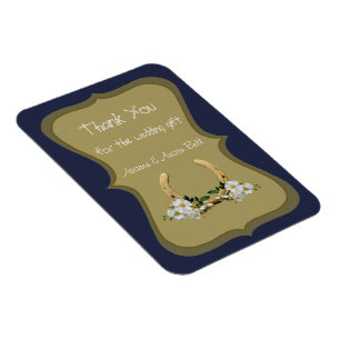 Elegant Country Style Navy und Gold Magnet