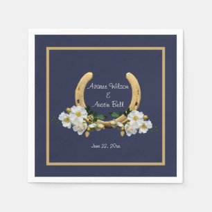 Elegant Country Style Navy und Gold Serviette