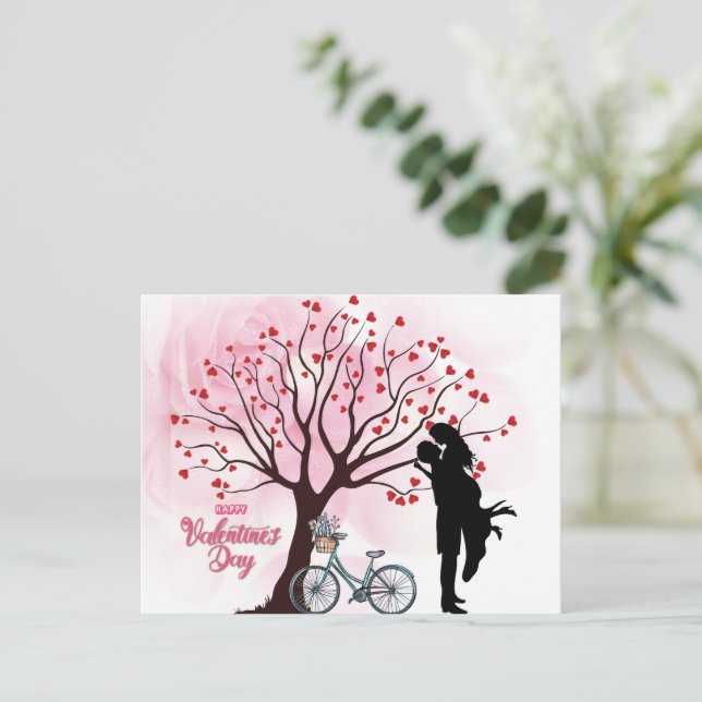 Elegant Couple Lover Valentine's Day Postkarte (Stehend Vorderseite)