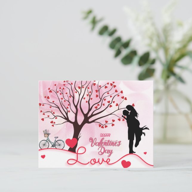 Elegant Couple Lover Valentine's Day Postkarte (Stehend Vorderseite)