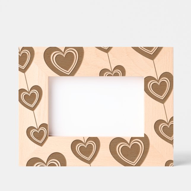 Elegant Couple's Heart Strings Geätzte Rahmen (Vorderseite)