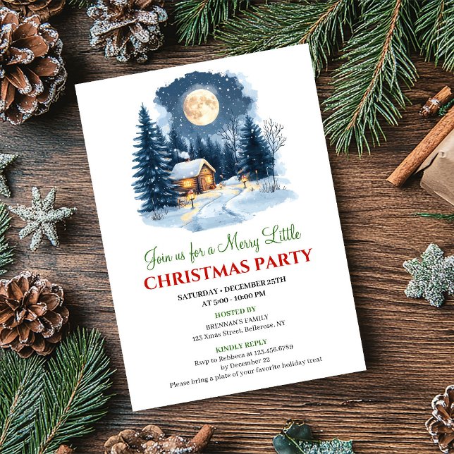 Elegant Cozy Christmas Scene Digital Invitation Einladung (Elegant Cozy Christmas Scene Digital Invitation)