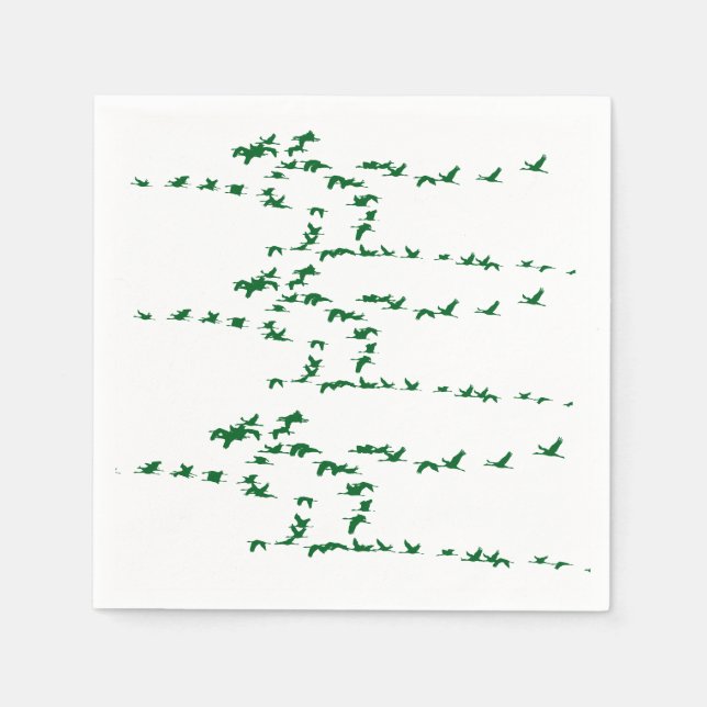 Elegant Crane Birds Napkin Serviette (Vorderseite)