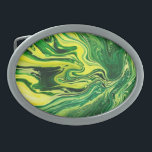 Elegant Crazy Agate 5 - Grün Gelb Ovale Gürtelschnalle<br><div class="desc">Entwurf von LEMAT WORKShttps://pinterest.com/lematworks/https://zazzle.com/lematworks*/collections</div>