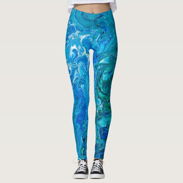 Elegant Crazy Lace Agate 2 - Blue Aqua Leggings (Vorderseite)