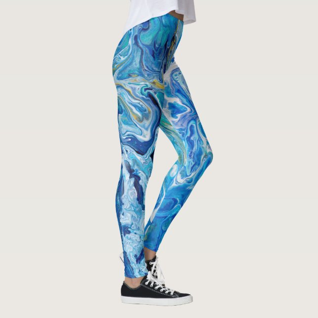 Elegant Crazy Lace Agate 6 - Ocean Blue Leggings (Rechts)