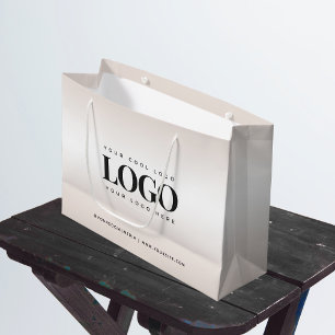 Elegant Cream Gradient Chic Custom Business Logo Große Geschenktüte