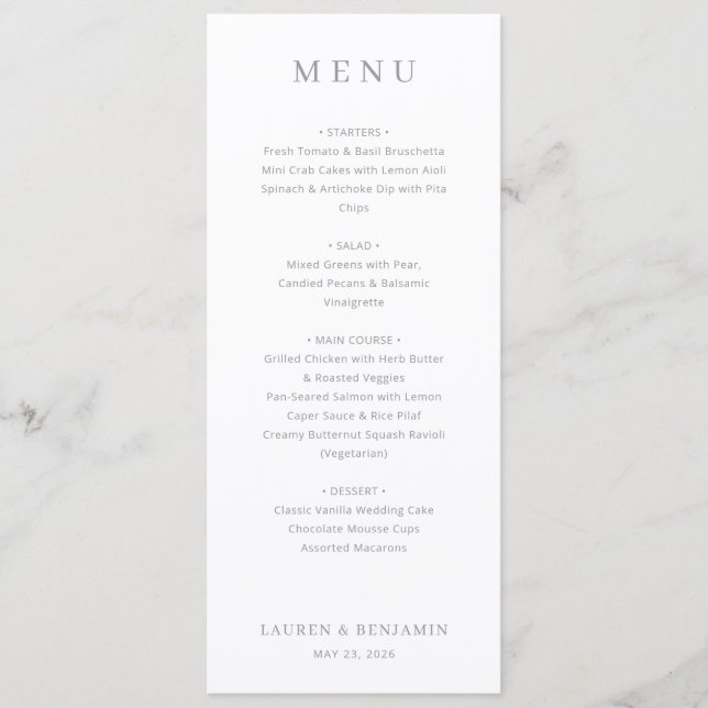Elegant Cream Menu Template Menükarte (Vorderseite)