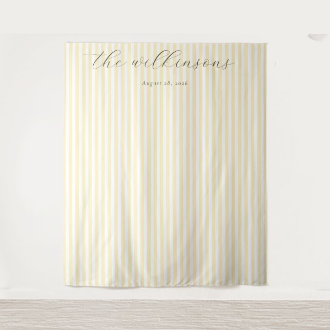 Elegant Cream Pinstripes Wandteppich (Vorderseite)