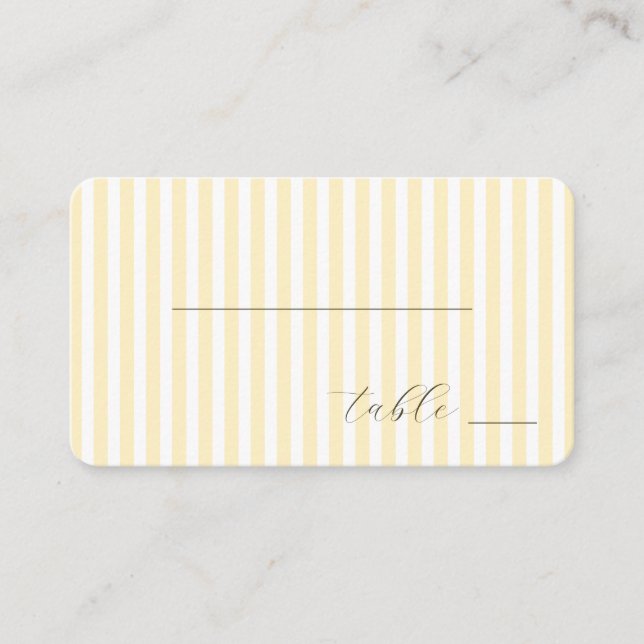 Elegant Cream Stripes Platzkarte (Vorderseite)