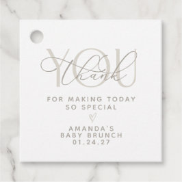 Elegant Creamy Neutral Danke Geschenkanhänger