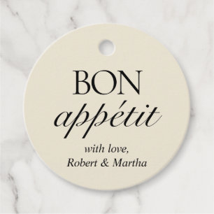 Elegant Creamy White Bon Appetit Personalisiert Geschenkanhänger