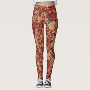 Elegant Crimson Floral   von Asarteon Leggings