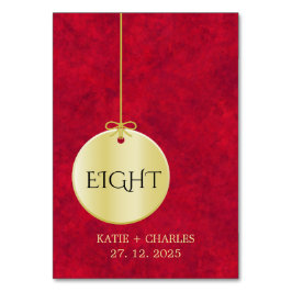Elegant Crimson Gold Luxury Royal Tischnummer