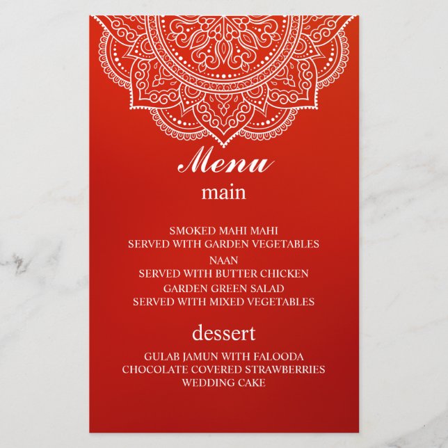 Elegant crimson Paisley Indian Hindu Wedding (Vorderseite)