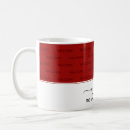 Elegant Crimson Red WELCOME ZU UNSEREM ZUHAUSE Gas Kaffeetasse