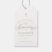 Elegant Cross Calligraphy Communion Bevorzugung