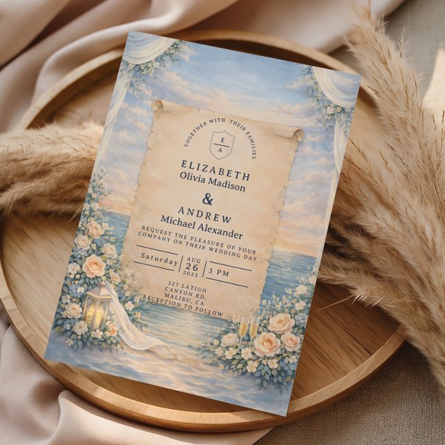 Elegant Cruise Ship Wedding Einladung (Von Creator hochgeladen)