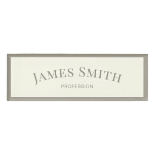 Elegant Crystal White Gray Minimalistisch Beruflic Namenschild