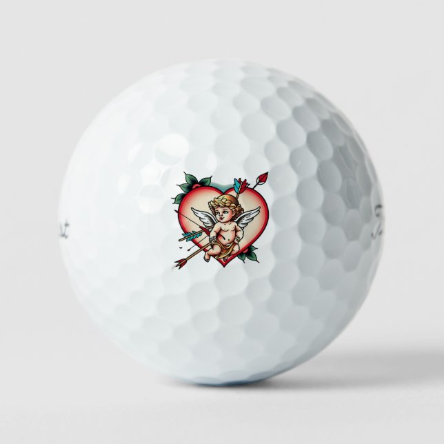 Elegant Cupid Arrow Tattoo Golfball (Vorderseite)