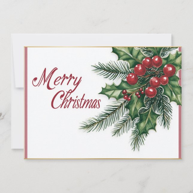 Elegant Cursive Frohe Weihnachten (Vorderseite)