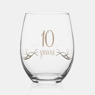 Elegant Custom 10-jähriges Keepake Geschenk Weinglas Ohne Stiel
