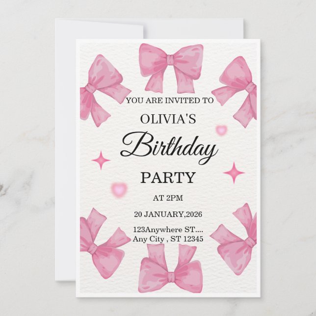 Elegant Custom Birthday Invitation | Modern Person Einladung (Vorderseite)
