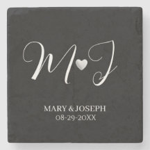 Elegant Custom Black And White Wedding Monogram 