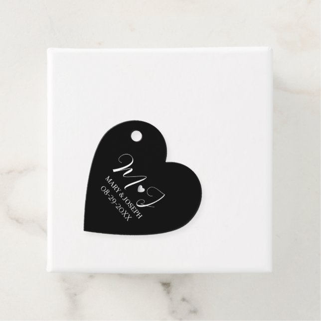 Elegant Custom Black Wedding Water Bottle Label  (Beispiel)