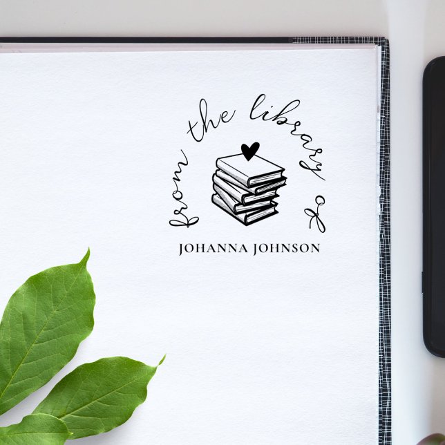 Elegant Custom Books Heart From The Library Book Gummistempel (Von Creator hochgeladen)