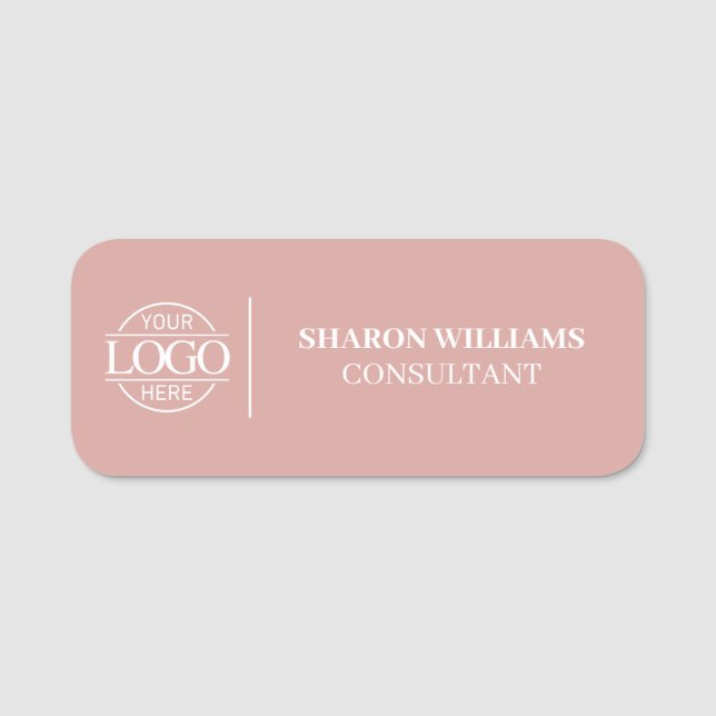 Elegant Custom Business Logo Employee Magnetic Namensschild (Vorderseite)
