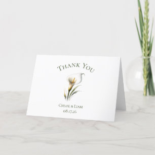Elegant Custom Calla Lily Blume Wedding Vielen Dan Dankeskarte