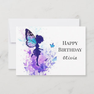 Elegant Custom Fairy Birthday Karte