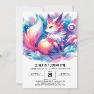 Elegant Custom Fox Geburtstag Einladung
