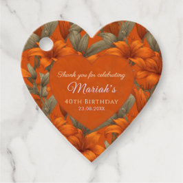 Elegant Custom Lilies Floral Birthday Present Geschenkanhänger