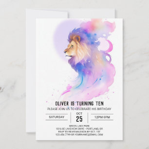 Elegant Custom Lion Birthday Einladung