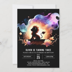 Elegant Custom Lion Birthday Einladung