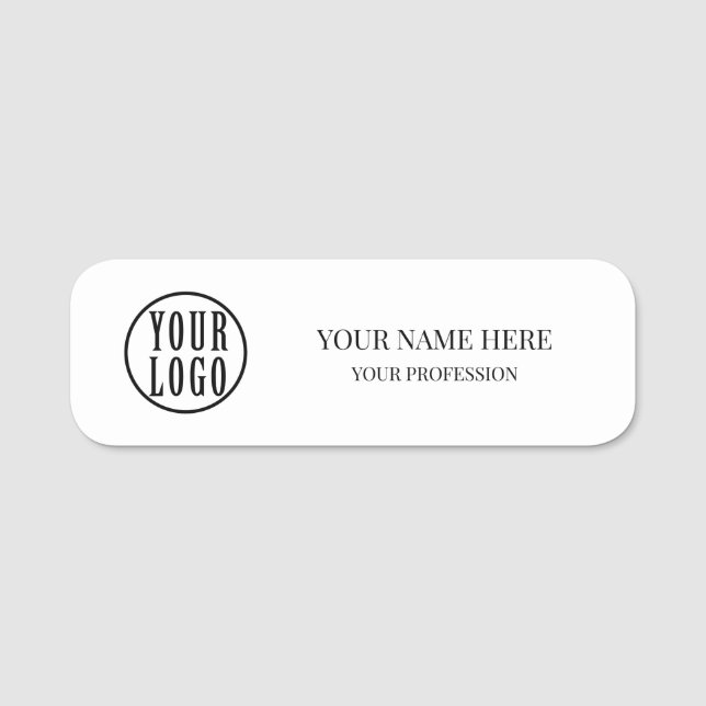 Elegant custom Logo Employee magnetic, safety pin Namensschild (Vorderseite)