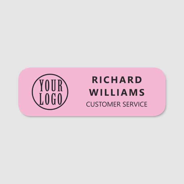 Elegant custom Logo Employee magnetic, safety pin Namensschild (Vorderseite)