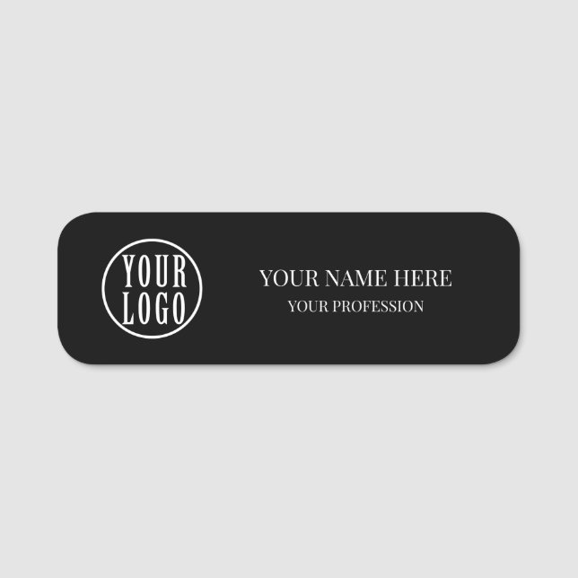 Elegant custom Logo Employee magnetic, safety pin Namensschild (Vorderseite)