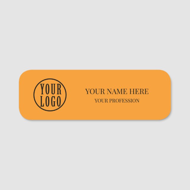 Elegant custom Logo Employee magnetic, safety pin Namensschild (Vorderseite)